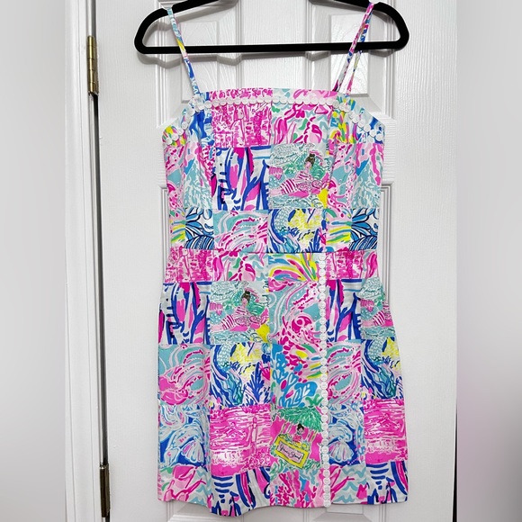 NWT Lilly Pulitzer Jesse Romper Multi Pop Up Summer Remix Patch - Picture 1 of 6